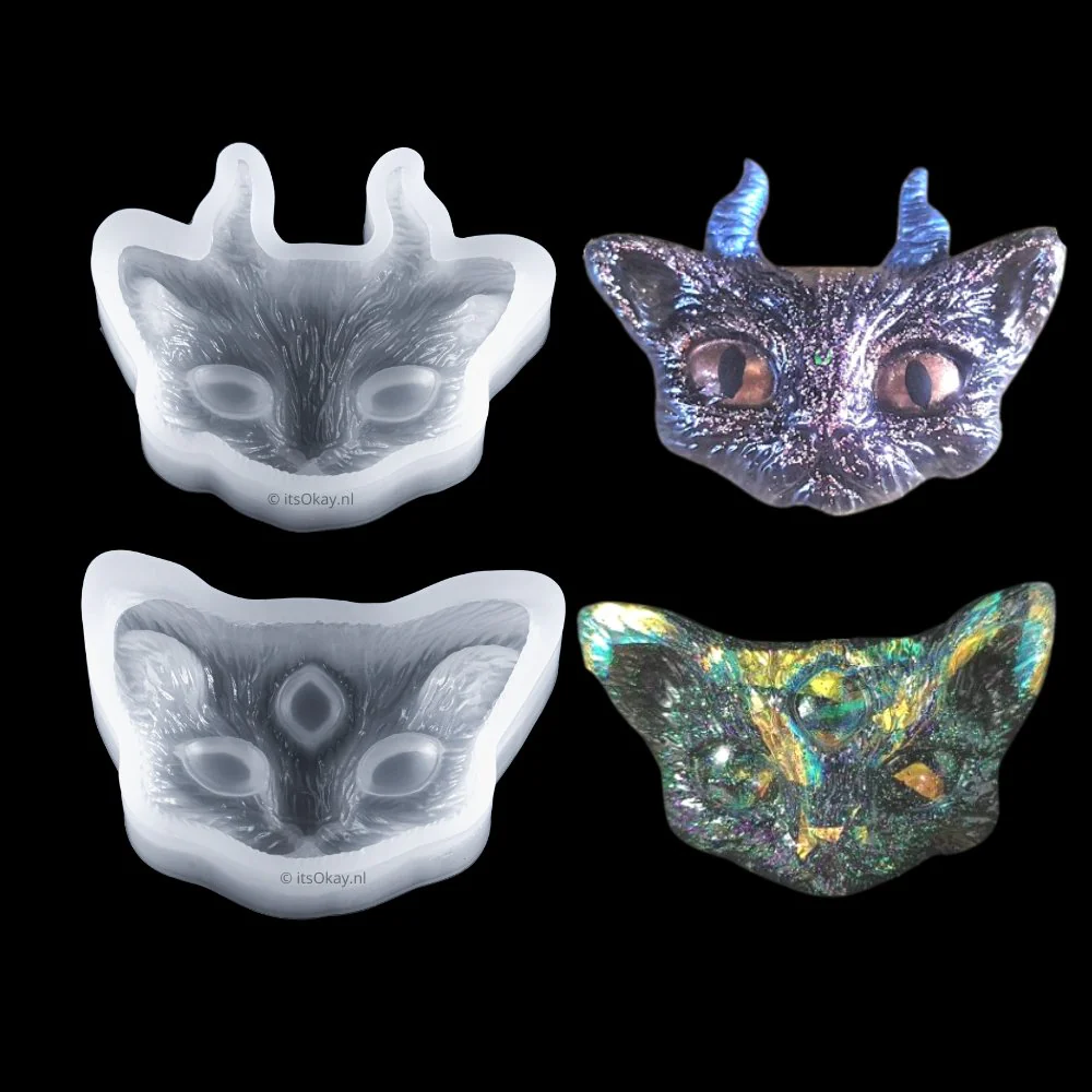 Siliconen Mal Drieogige Kat & Demon (2 st.)