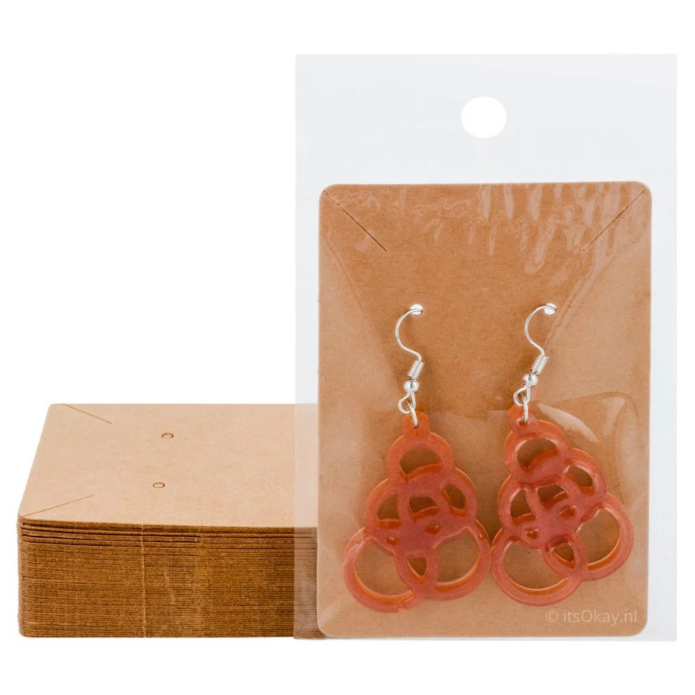 Kaartjes voor oorbellen (50 st.) + plastic zakjes - Image 2