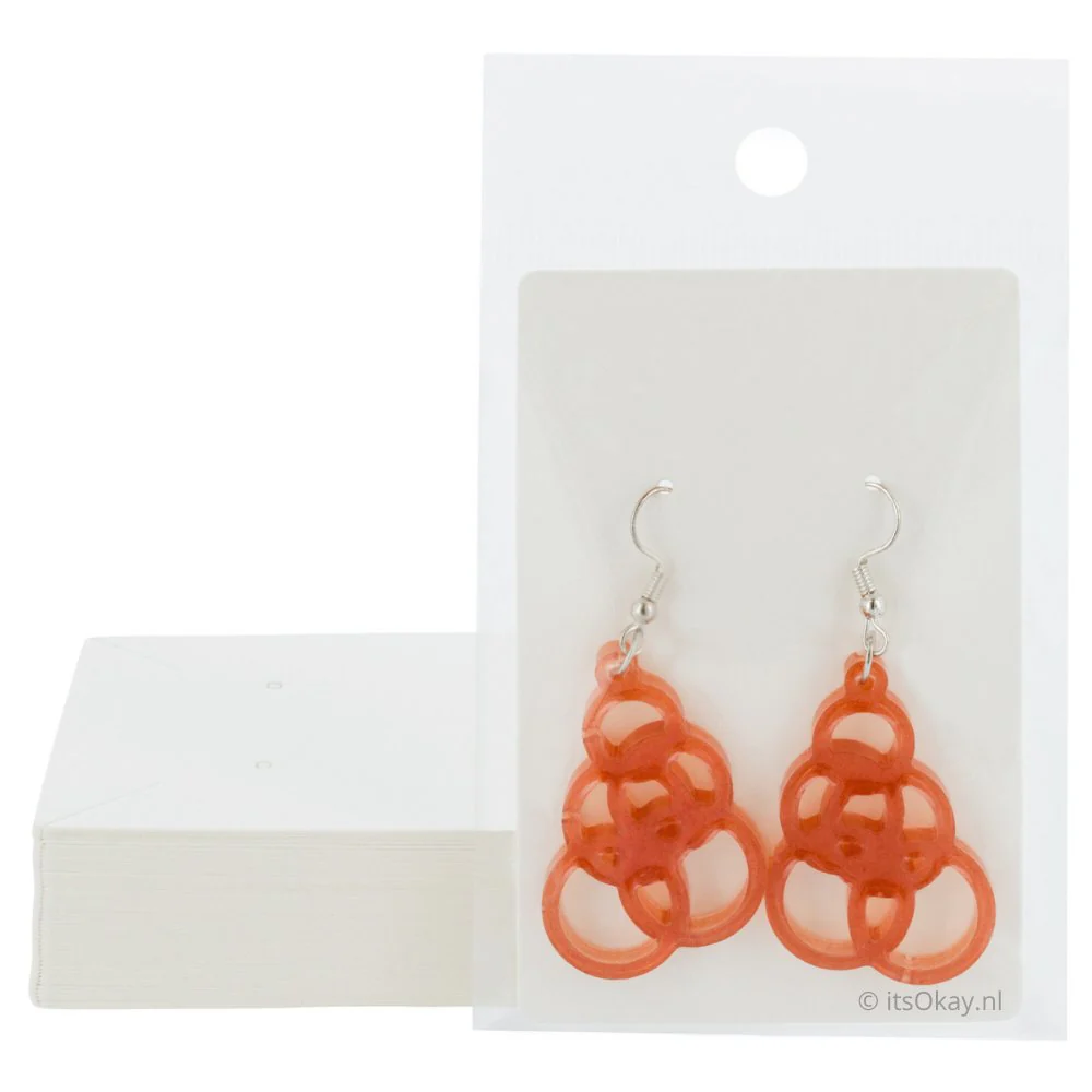 Kaartjes voor oorbellen (50 st.) + plastic zakjes - Image 3