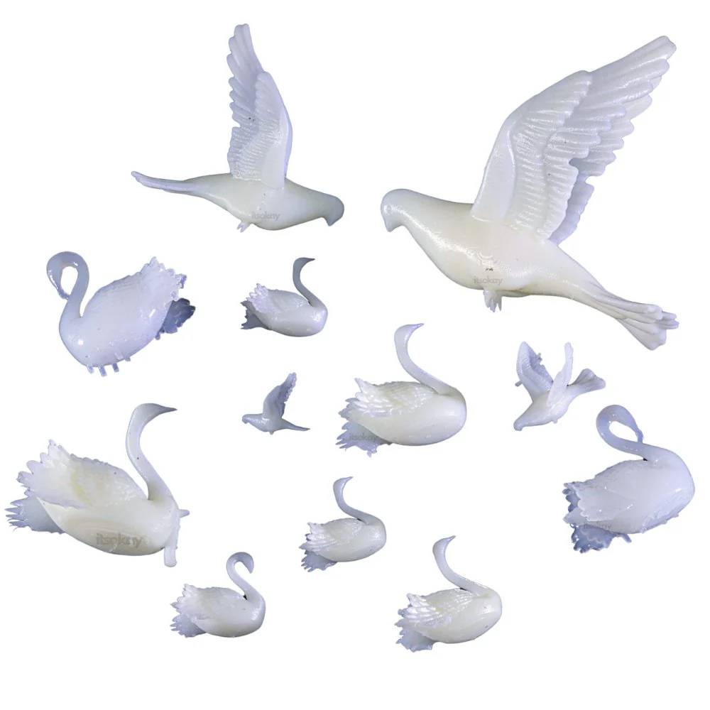 Miniatuur Vogels (Duiven en Zwanen) 12 st.