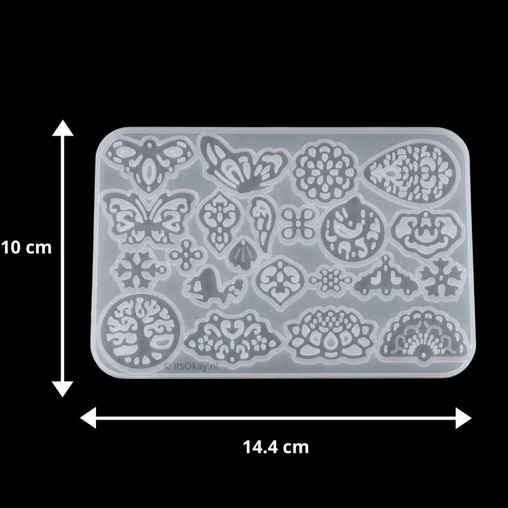 Siliconen mal oorbellen (21 vormen) vlinders en bloemen - Image 2